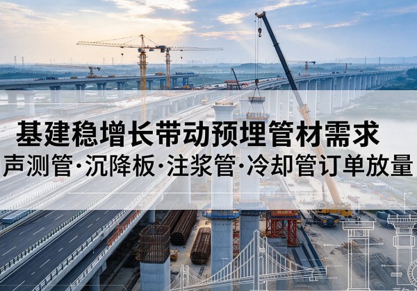 隆化基建稳增长带动预埋监测管材需求，声测管、沉降板、注浆管订单持续放量